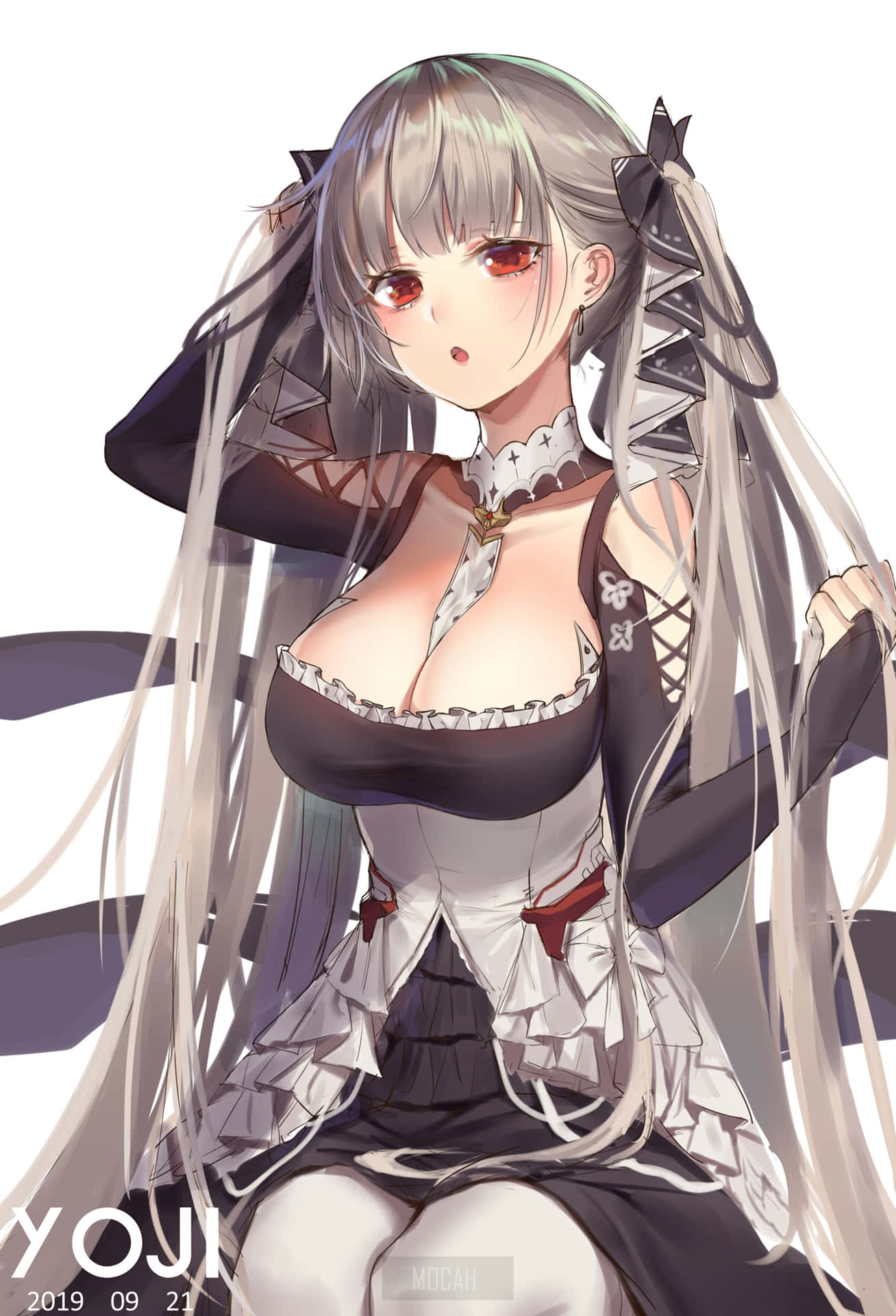 Elegant Anime Maid Illustration Background
