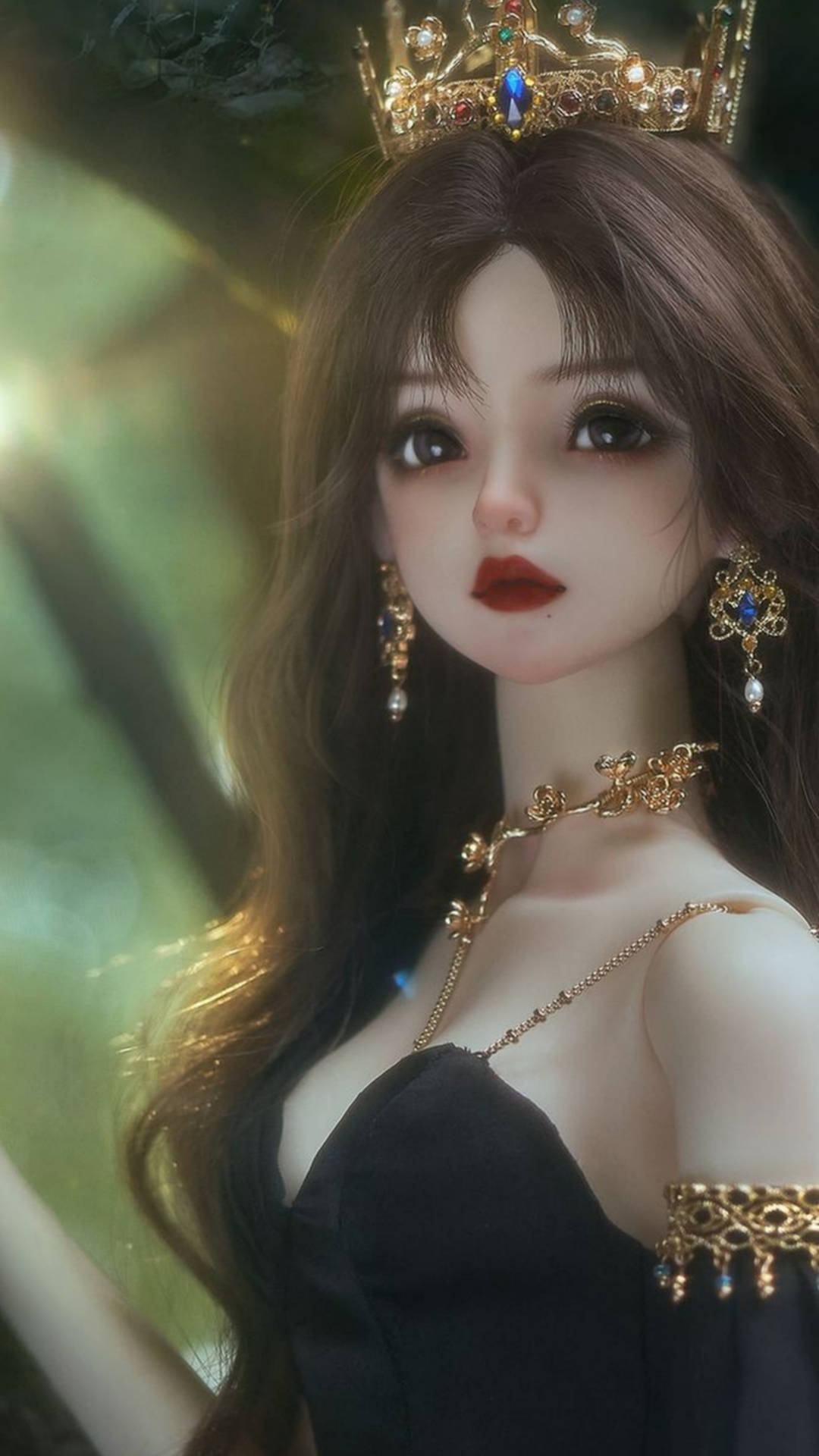 Elegant Barbie In Classy Black Dress Background