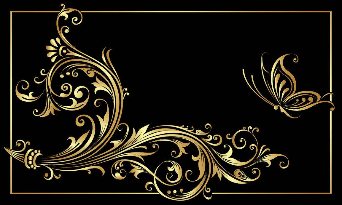 Elegant Black And Gold Flourishing Design