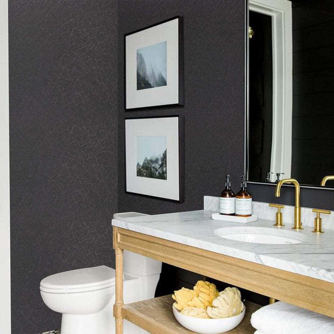Elegant Black Bathroom Interior Background