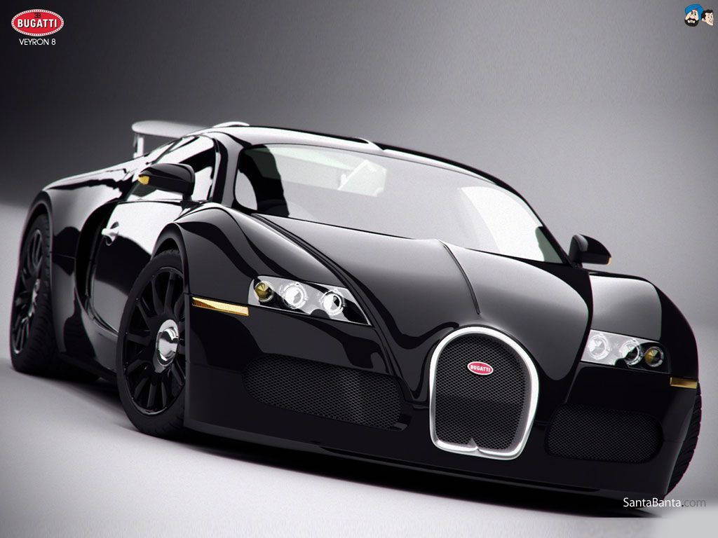 Elegant Black Bugatti Car Background