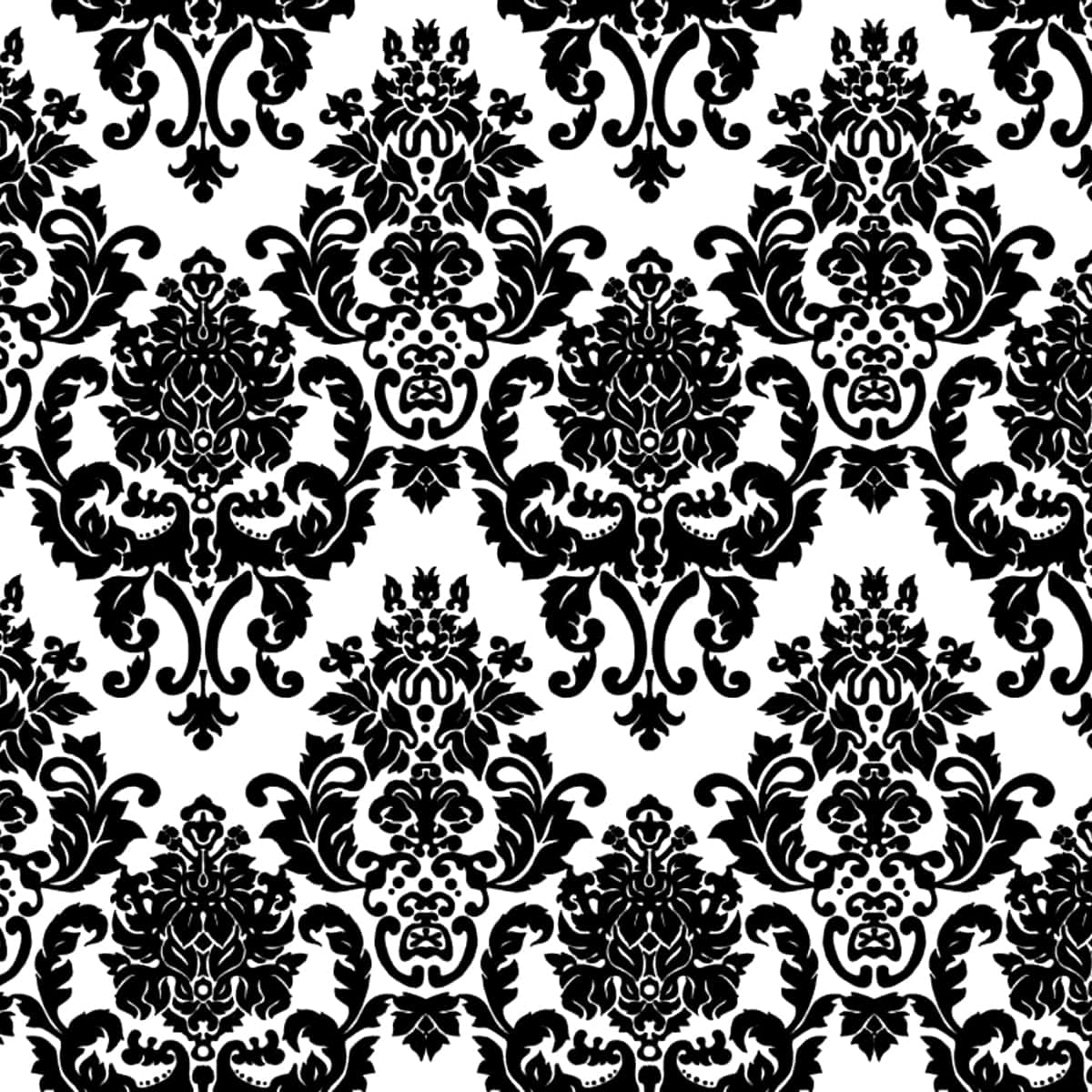 Elegant Black Damask Pattern