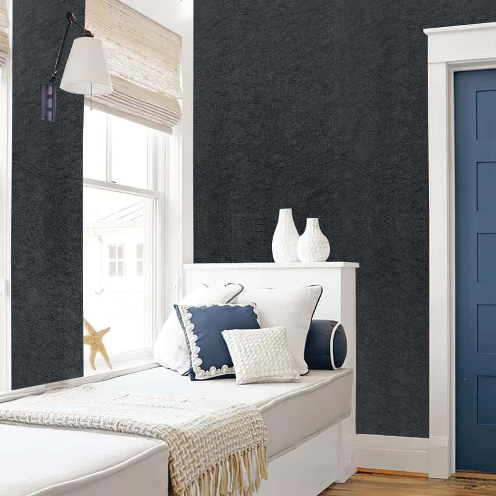Elegant Black Silk Wallpaper Bedroom Background