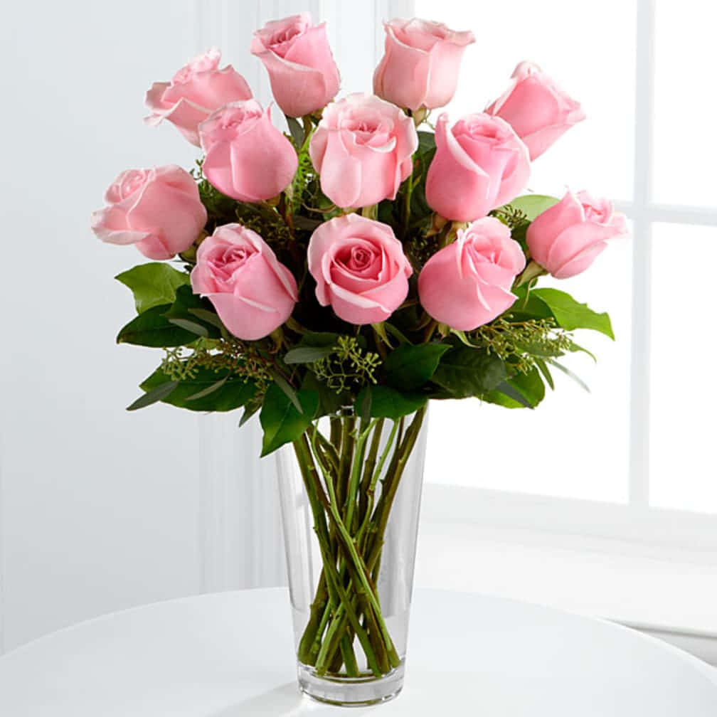 Elegant Blooming Pink Rose Bouquet