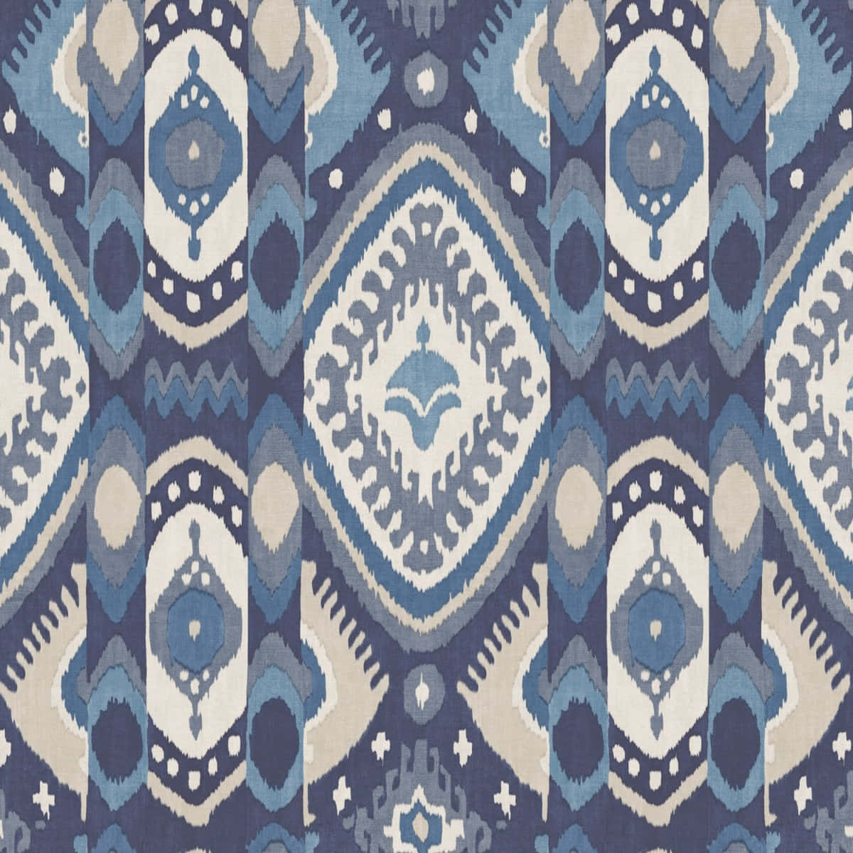 Elegant Blue Bukhara Inspired Pattern Wallpaper Background