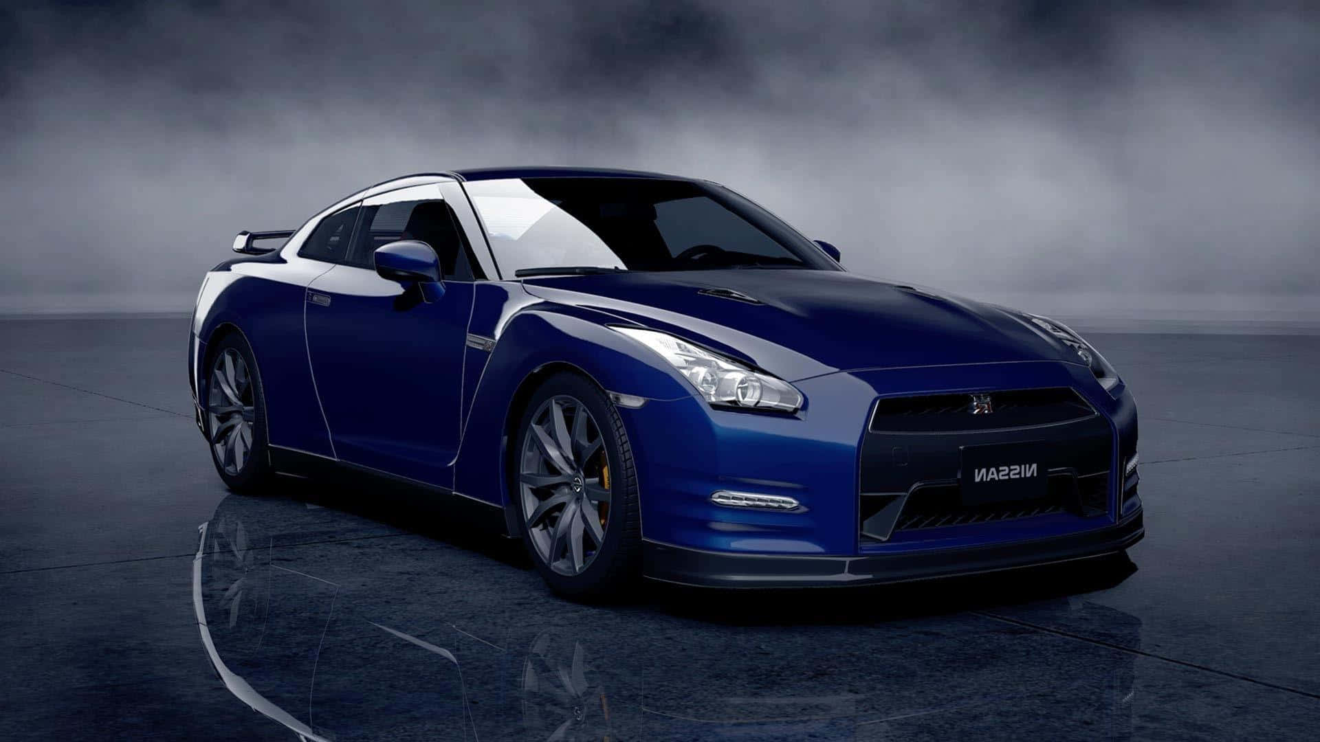 Elegant Blue Nissan Gt-r Desktop Background