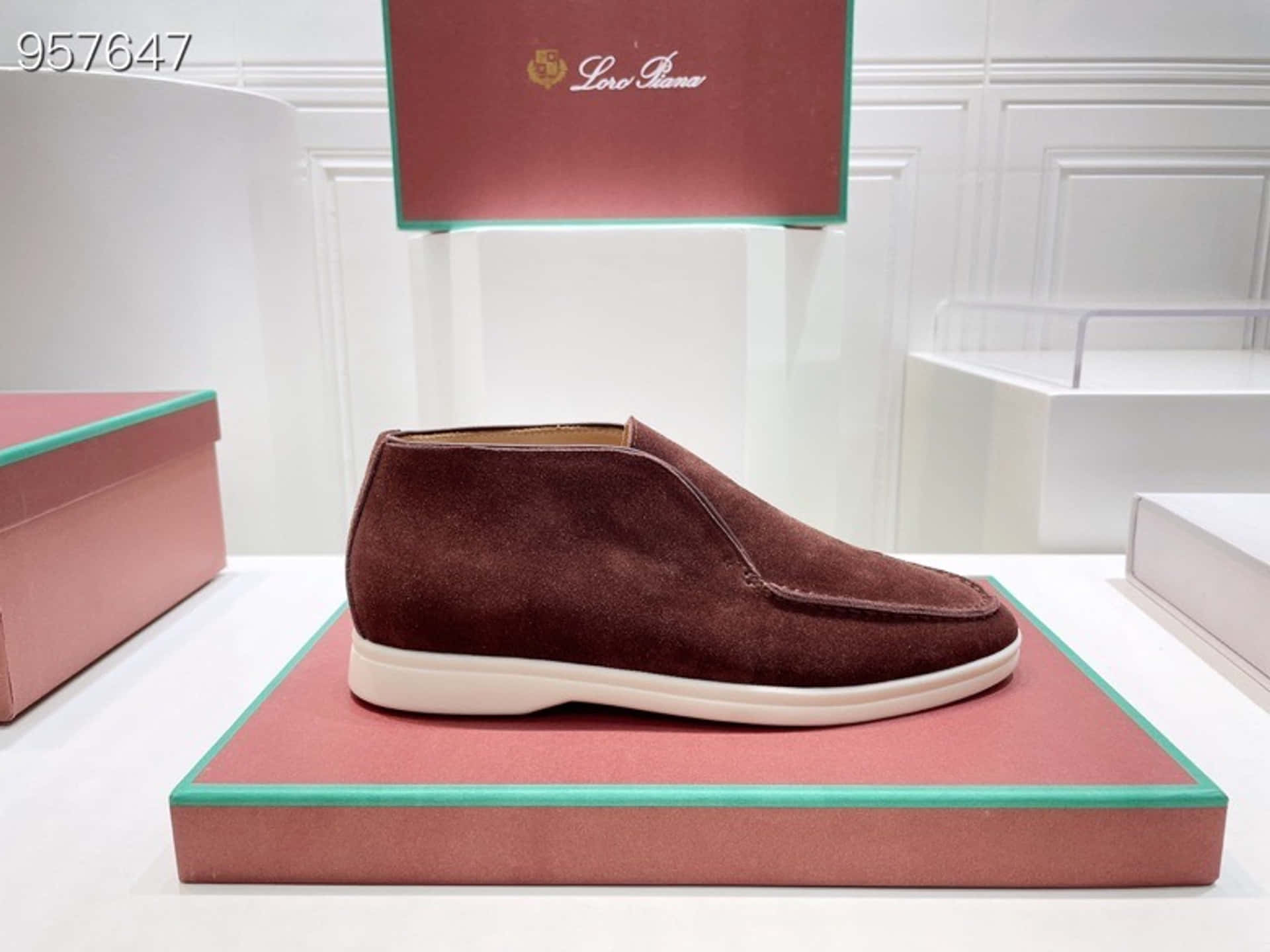 Elegant Burgundy Loafers By Loro Piana Background