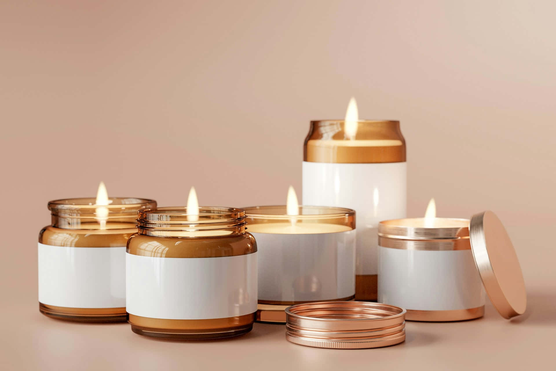 Elegant Candle Collection Mockup Background