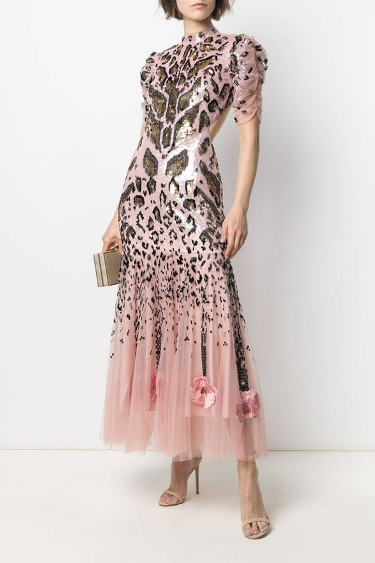 Elegant Chic In Temperley London Pink Dress Background