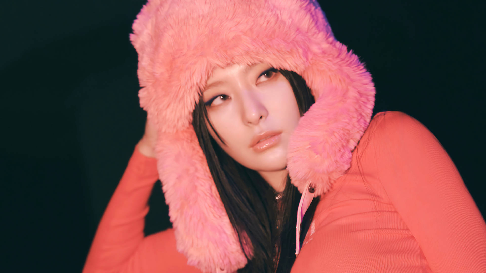 Elegant Chinese Woman With Traditional Fluffy Hat