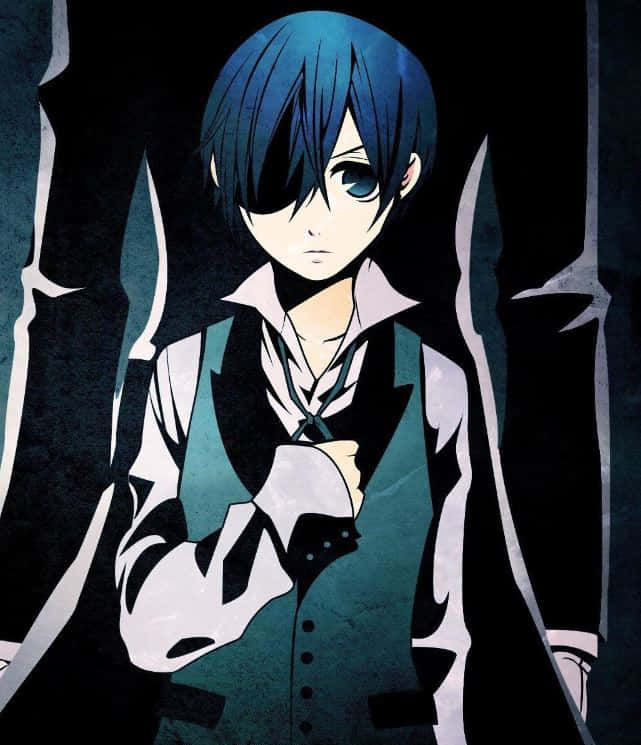 Elegant Ciel Phantomhive Posing In Victorian Outfit Background