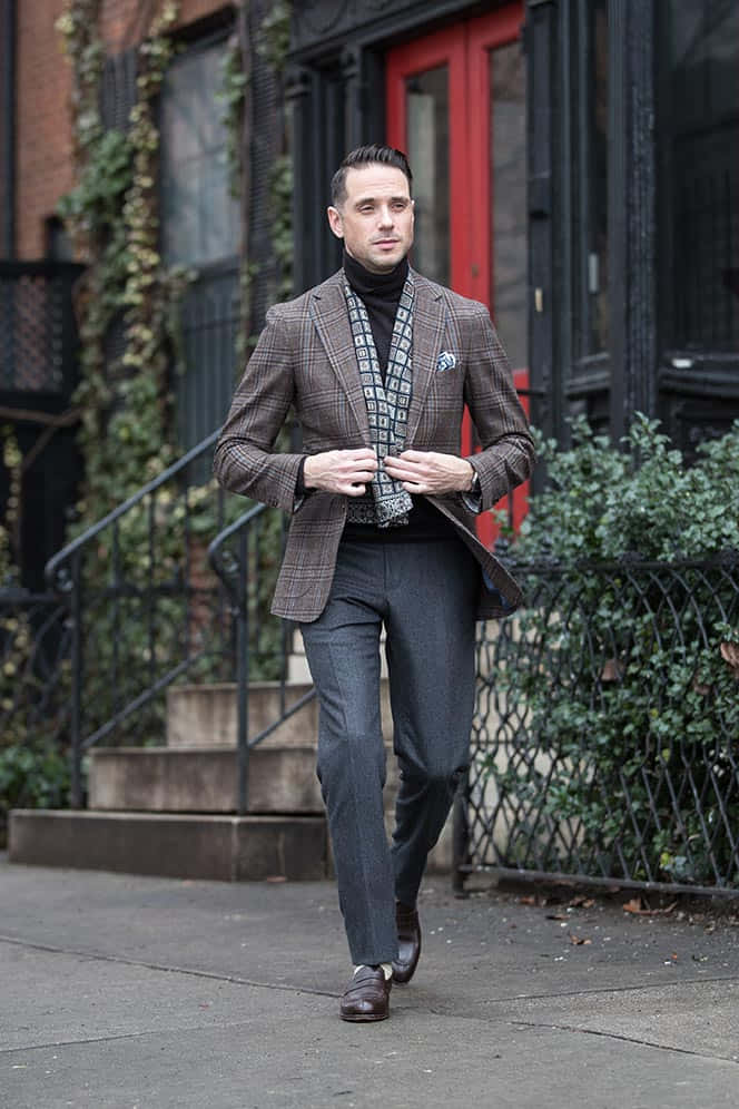 Elegant Dapper Man Walking Background