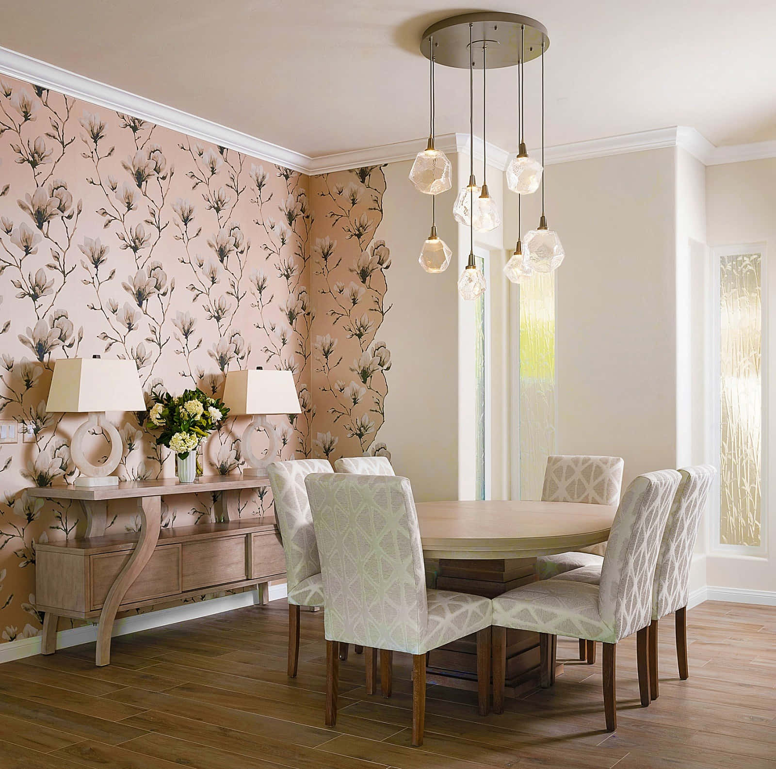 Elegant Dining Room Pendant Lighting Background