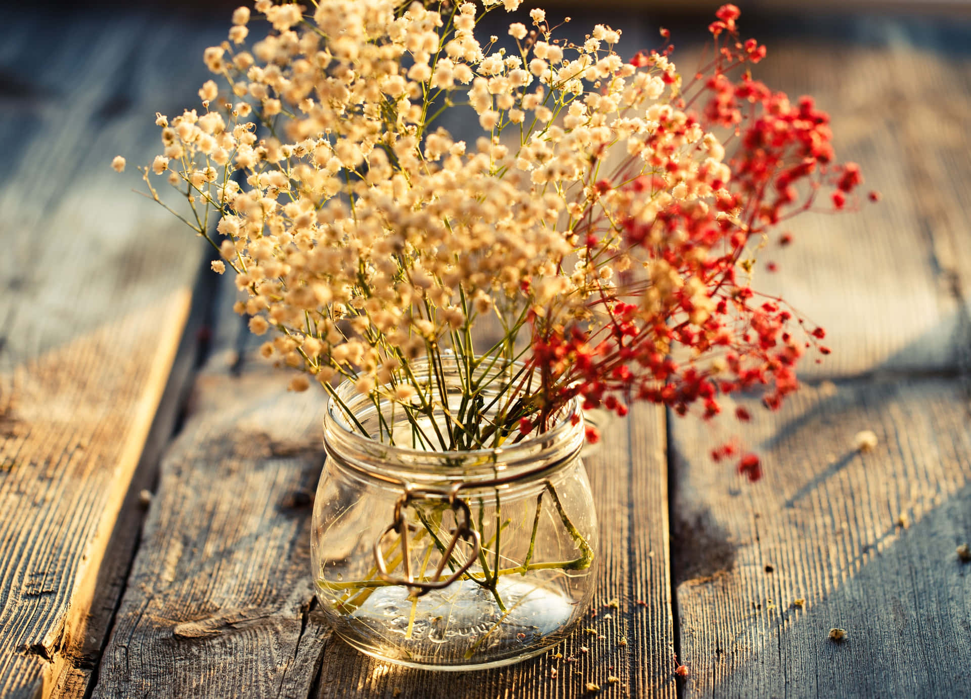 Elegant Dried Flowers Arrangement Against A Vintage Background.