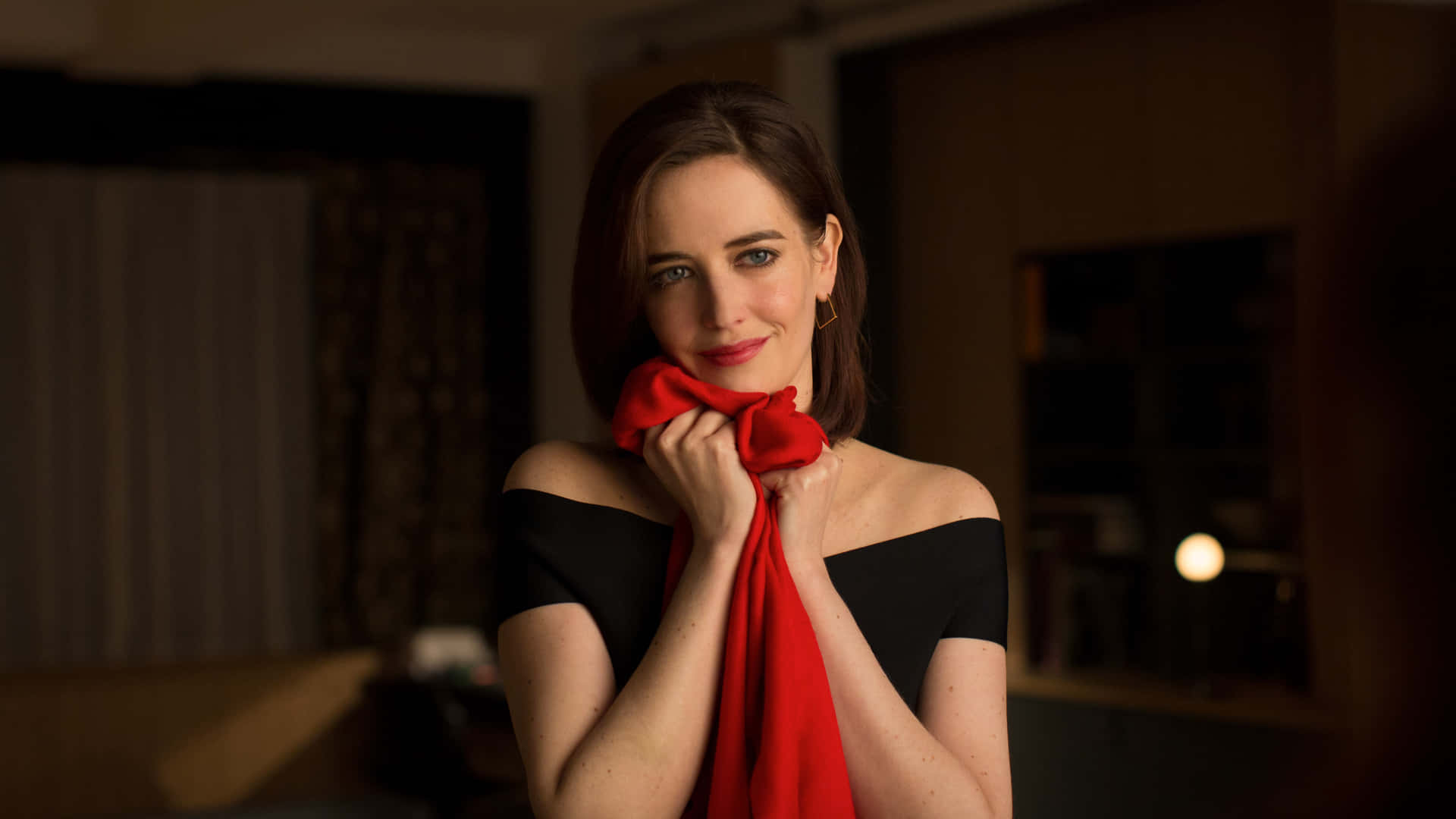 Elegant Eva Green Posing In A Stylish Photoshoot Background