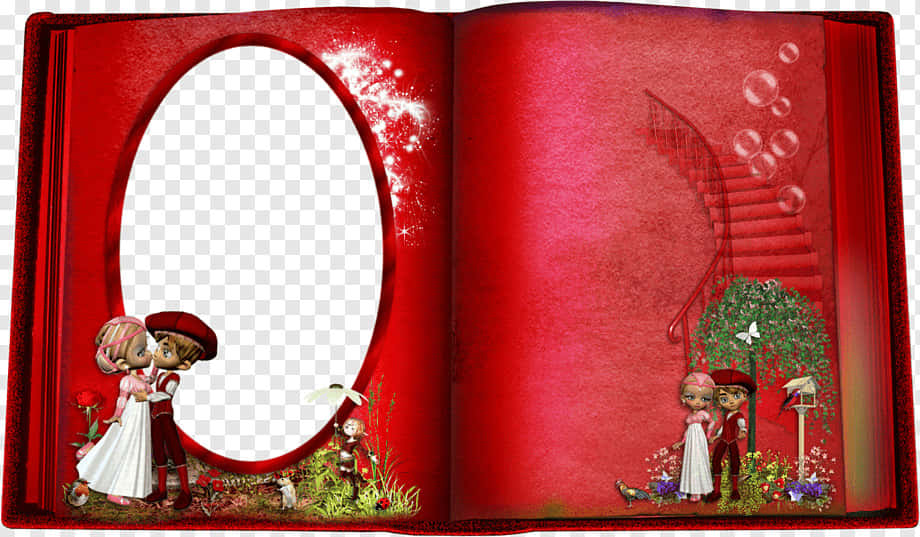 Elegant Floral Wedding Picture Frame Background