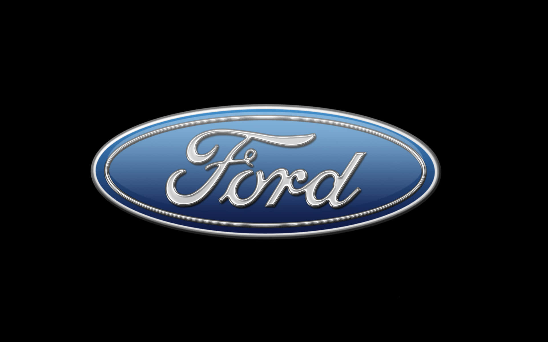 Elegant Ford Logo On A Smooth Blue Background Background