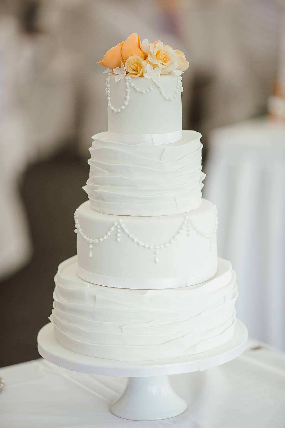 Elegant Four-tiered Wedding Cake Background