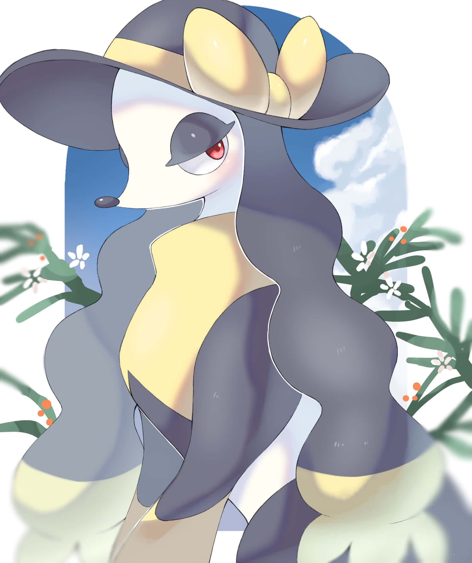 Elegant Furfrou Pokemon Art Background