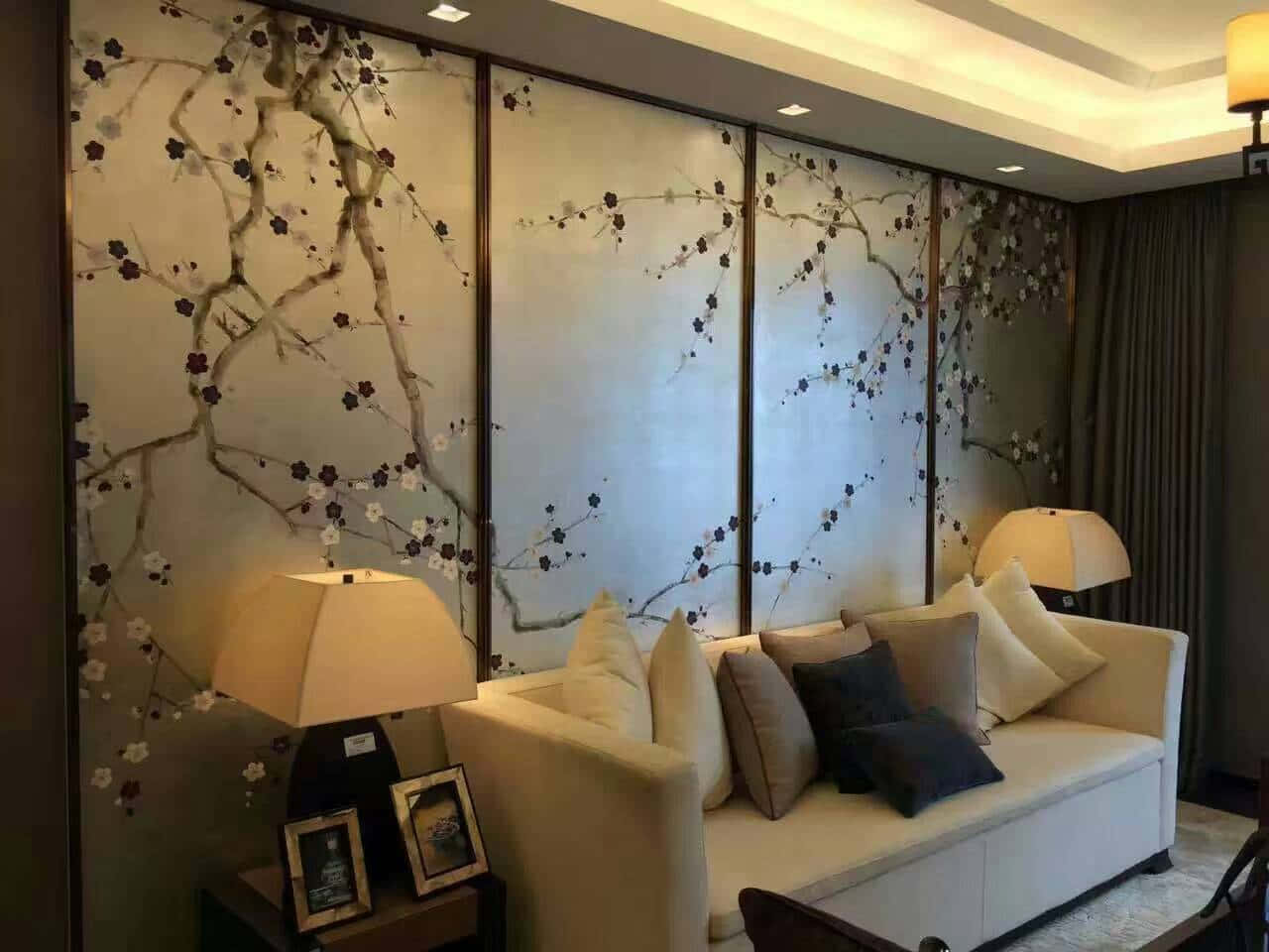 Elegant Gilded Details On The Walls Of A Luxurious Living Area Background