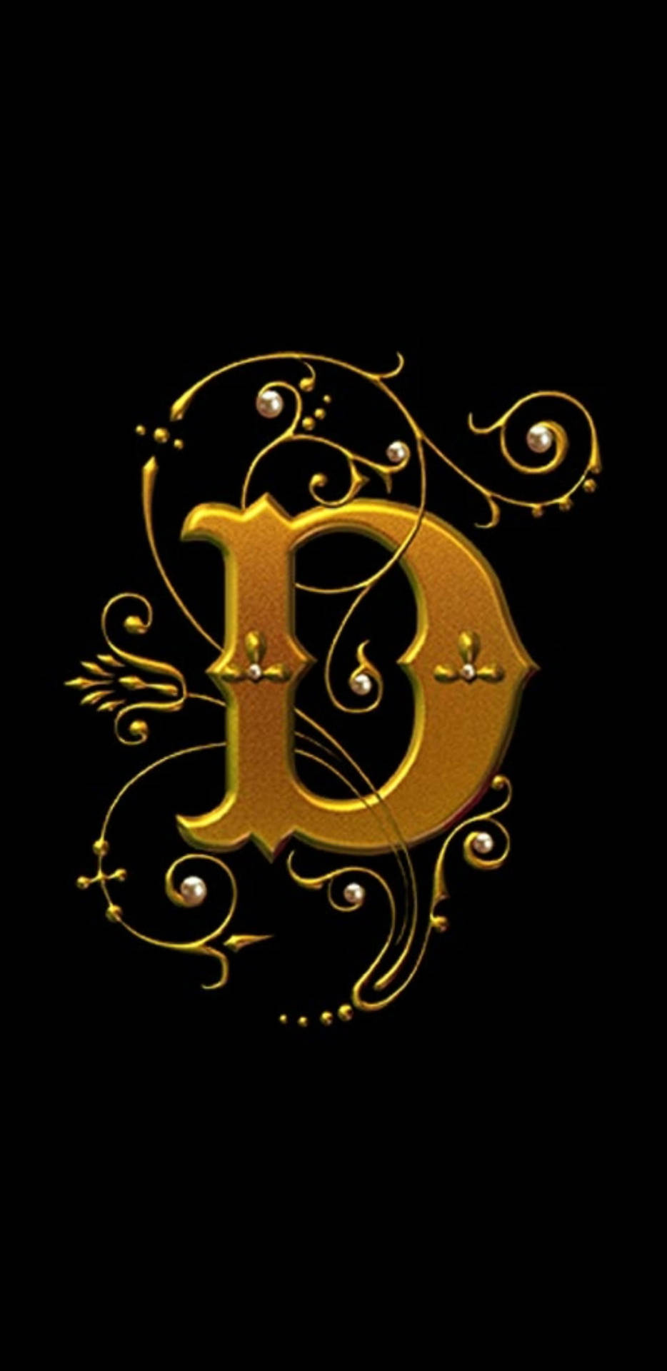Elegant Golden Letter D Script Background