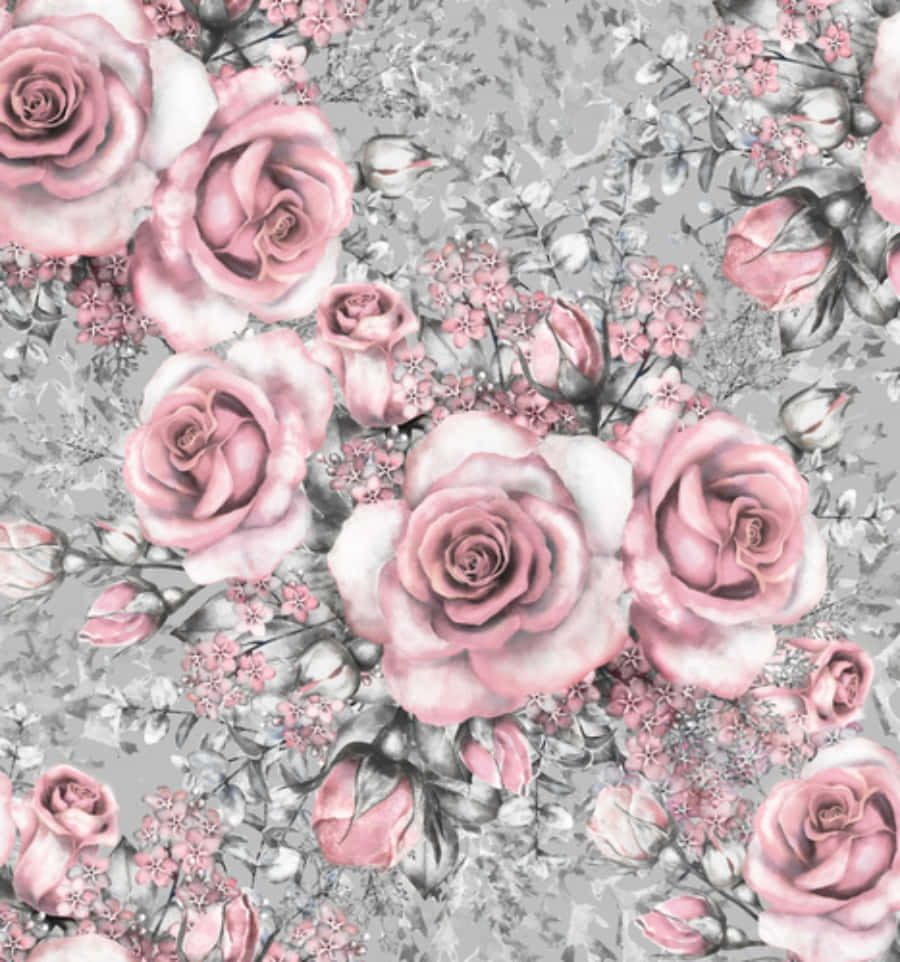Elegant Gray And Pink Gradient Wallpaper Background