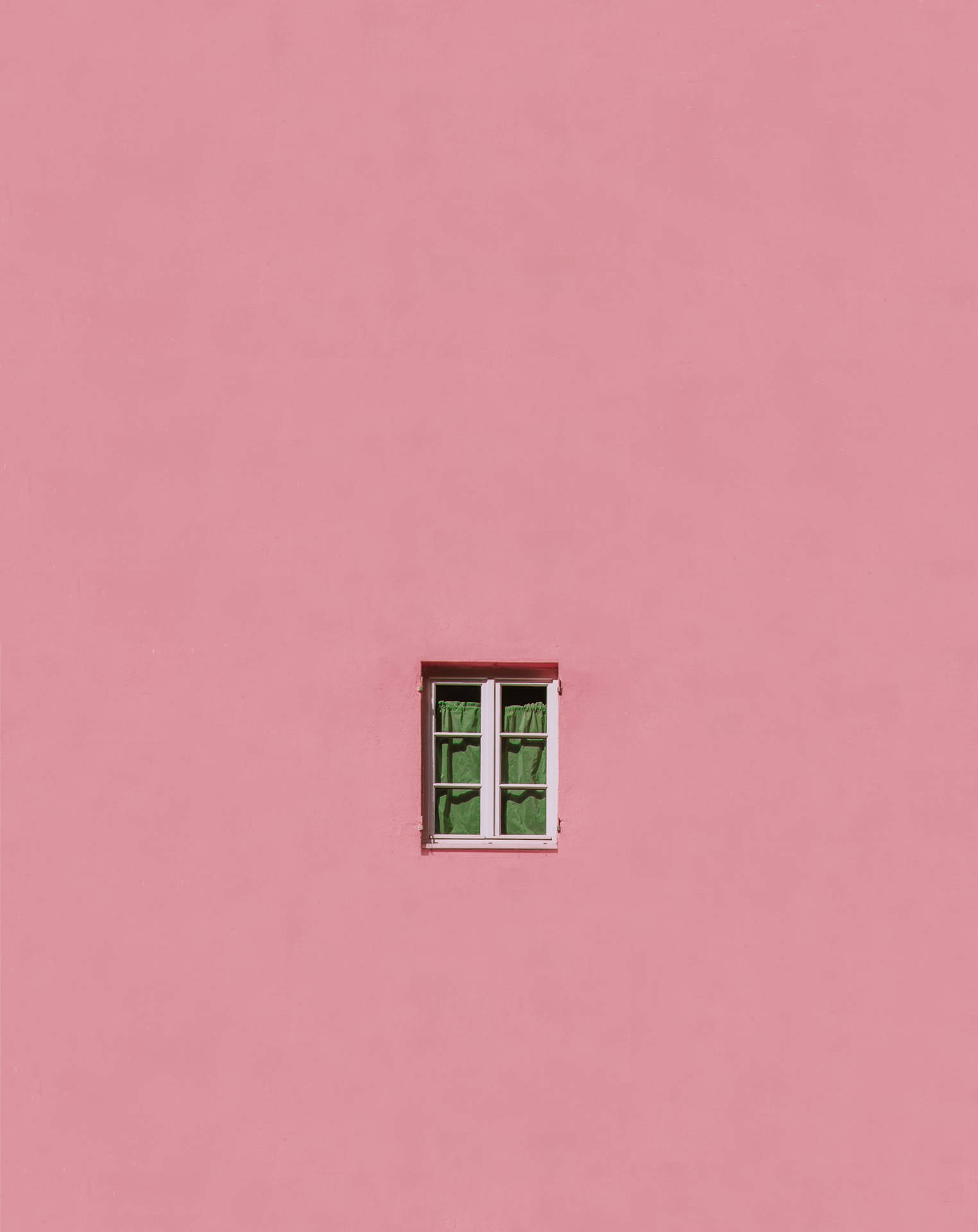 Elegant Green Curtain Against Pink Background Background