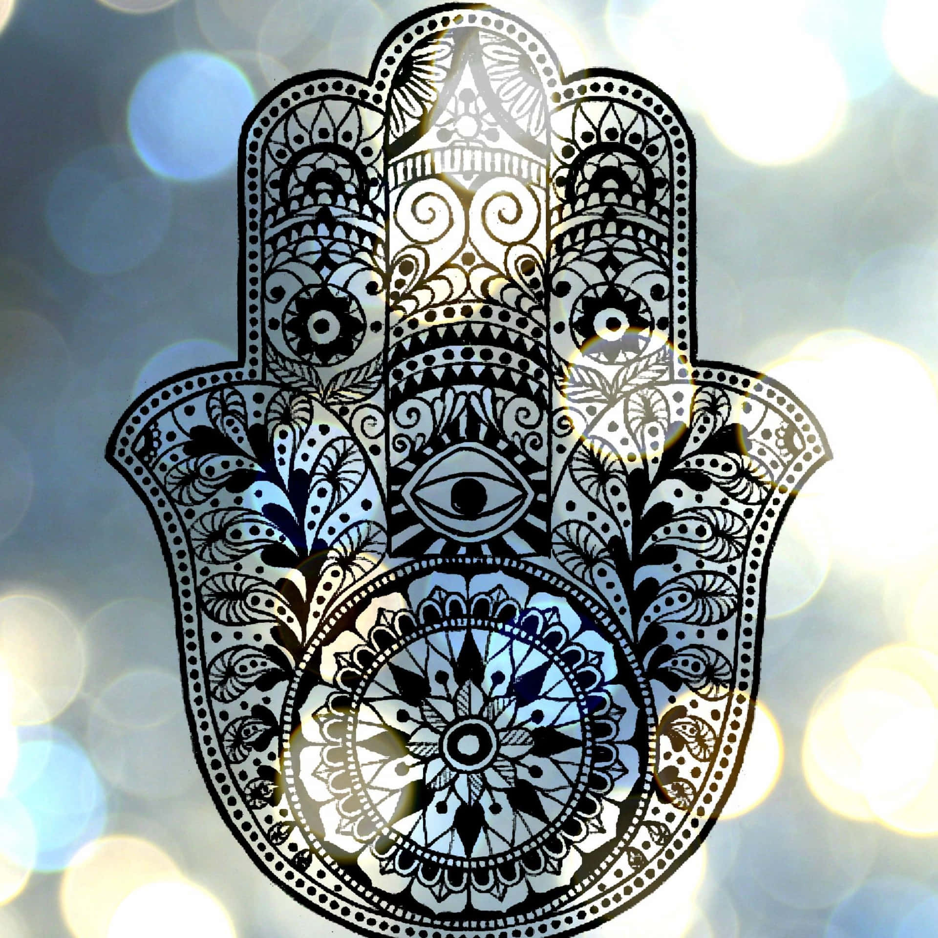 Elegant Hamsa Hand Wallpaper Background