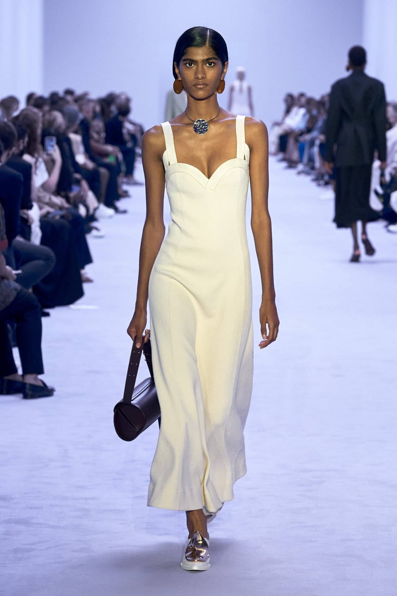 Elegant Jil Sander Long White Dress