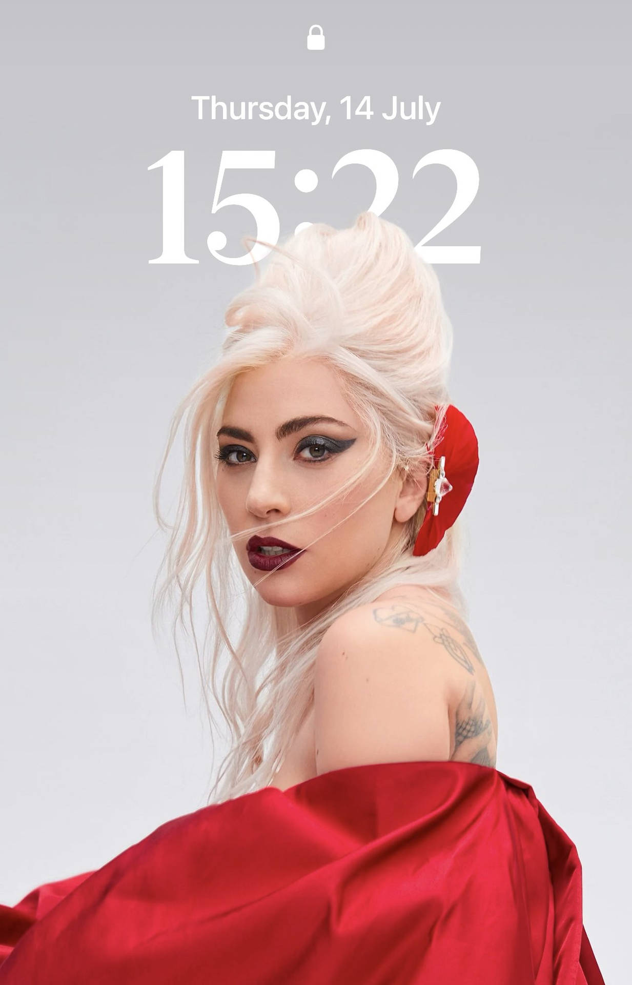 Elegant Lady Gaga Singer Lock Screen Background