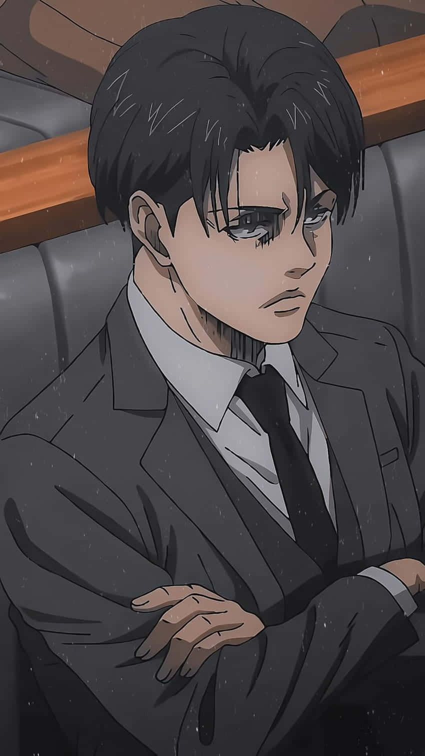 Elegant Levi Pfp In Suit Background