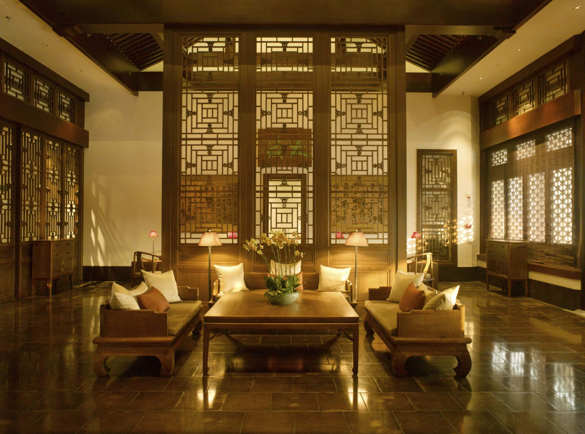 Elegant Lobby In The Historic Aman Summer Palace Background