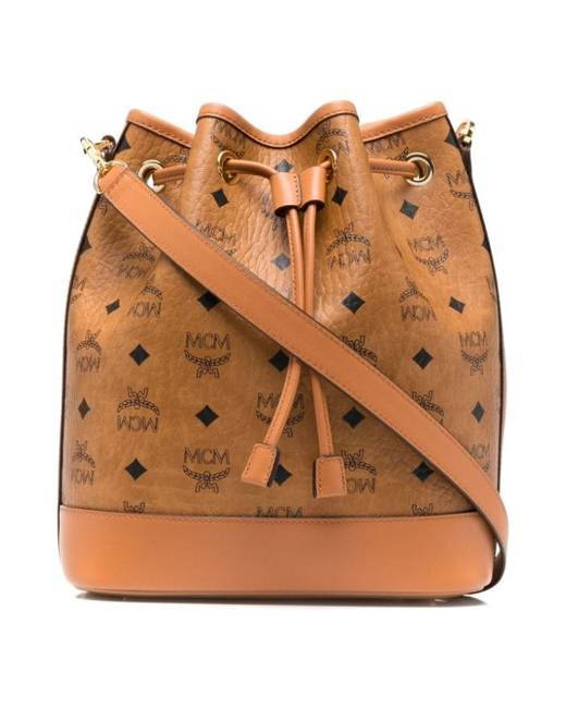 Elegant Mcm Dessau Drawstring Bucket Bag