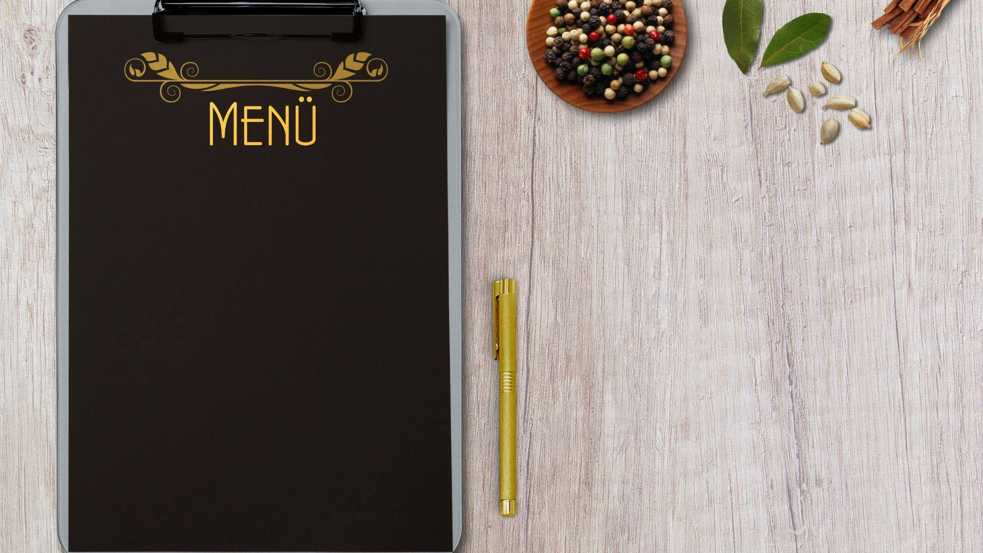 Elegant Menu Book Flat Lay