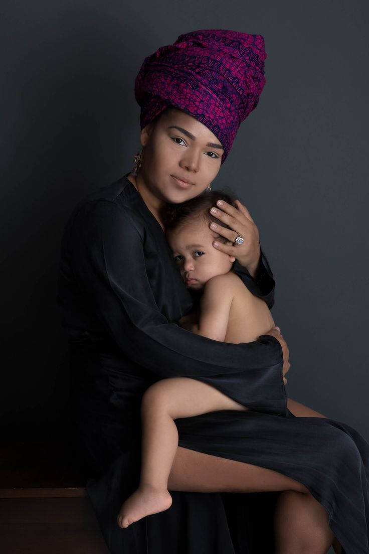 Elegant Mother And Baby Studio Shoot