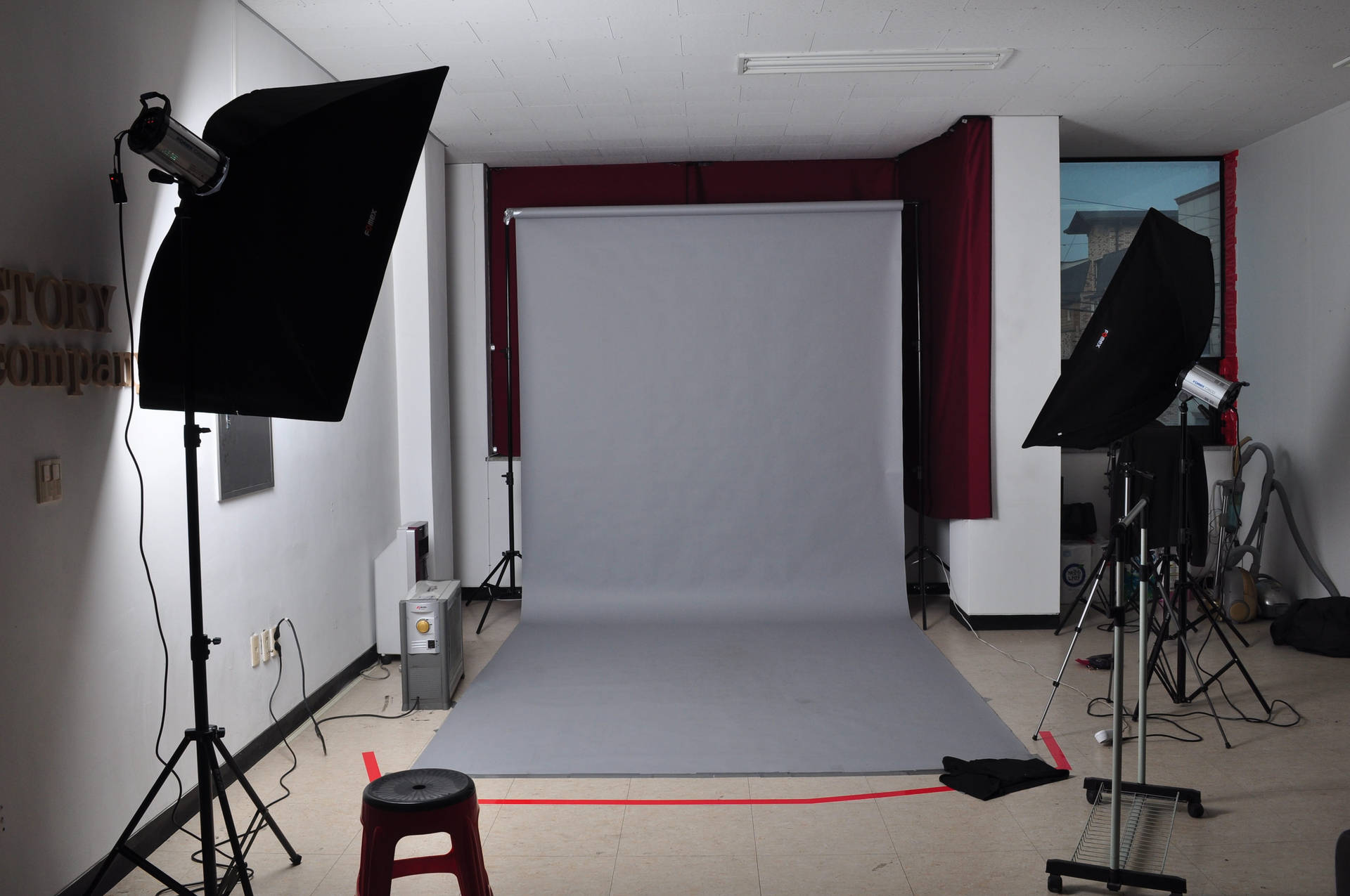 Elegant Photography Studio With Professional Equipment Background