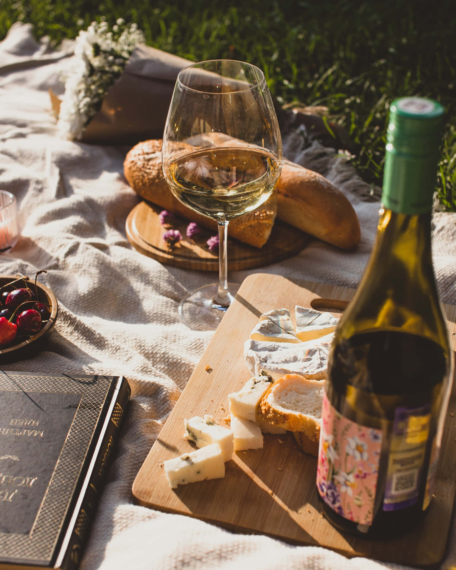 Elegant Picnic Setup Summer Evening