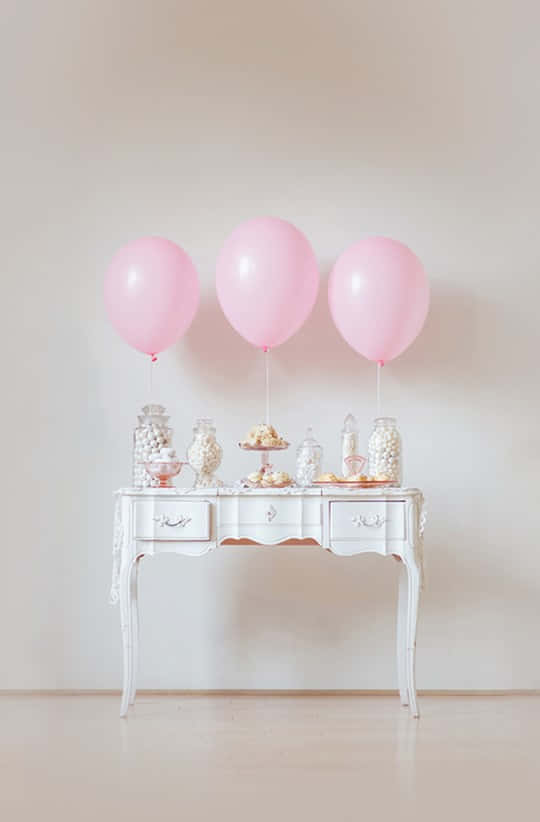 Elegant Pink Birthday Party Setup Background