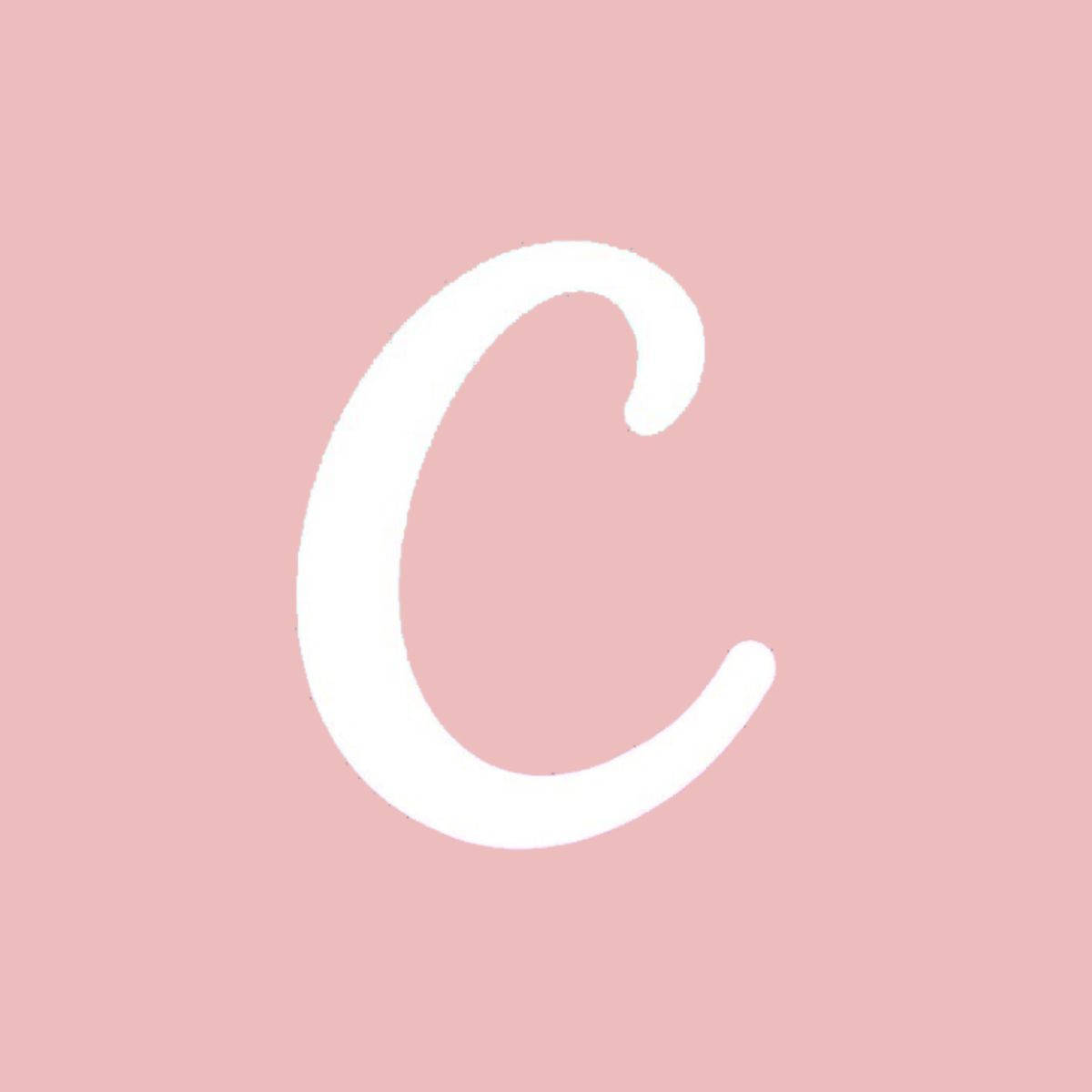 Elegant Pink Minimalistic Letter C Background