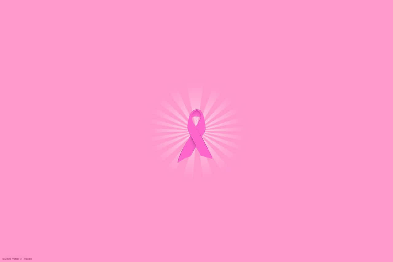 Elegant Pink Ribbon On A White Background Background