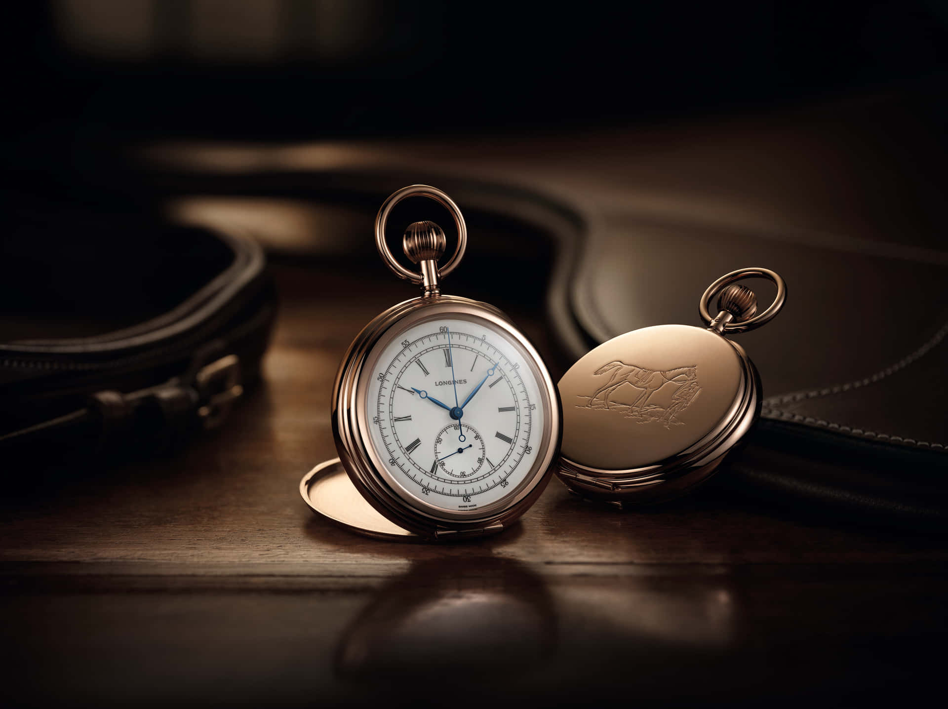 Elegant Pocket Watch From Longines Background