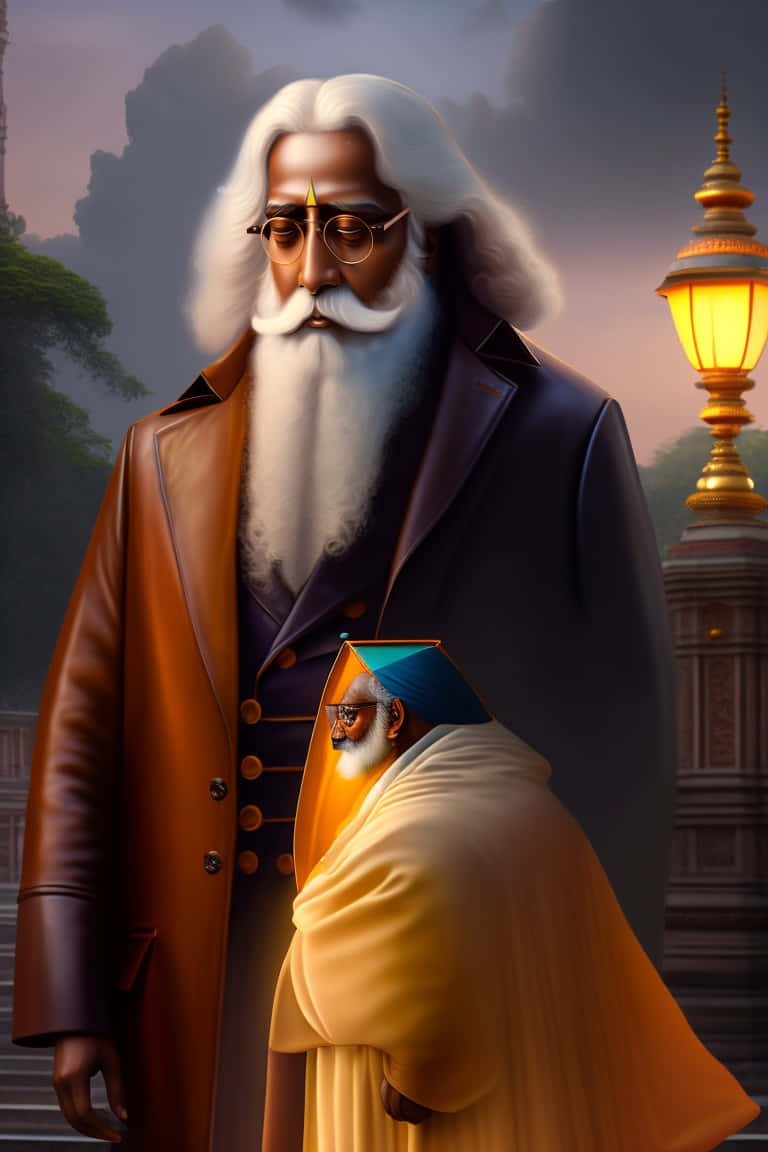 Elegant Portraitof Rabindranath Tagore