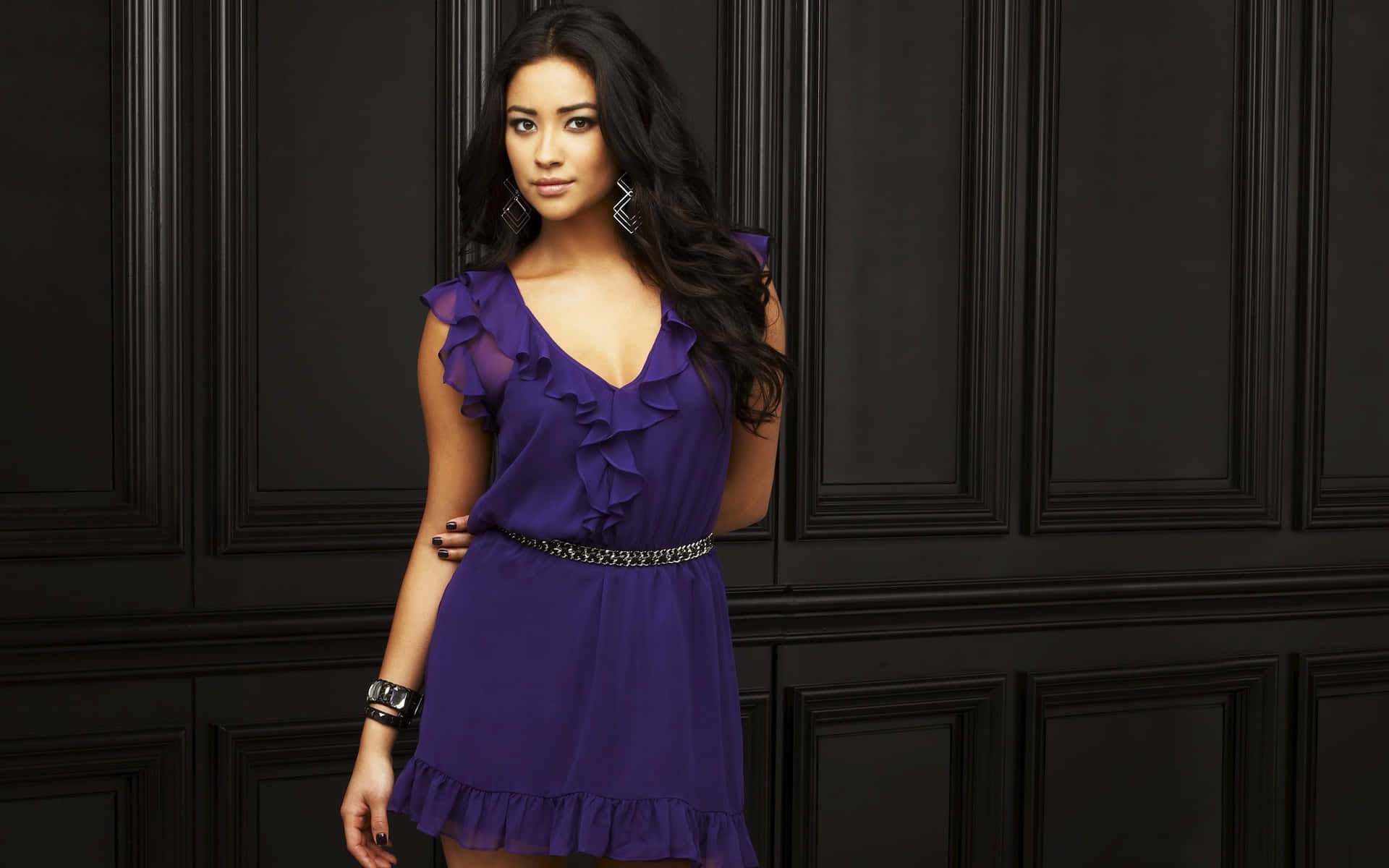 Elegant Purple Dress Portrait Background