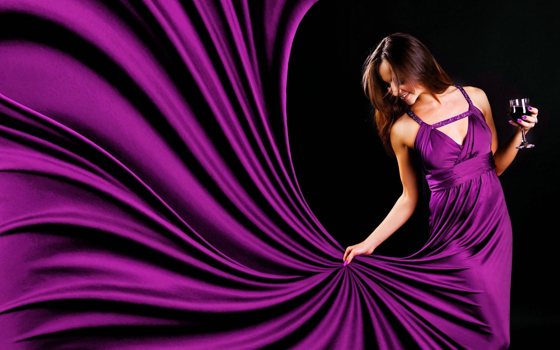 Elegant Purple Silk Dress Background