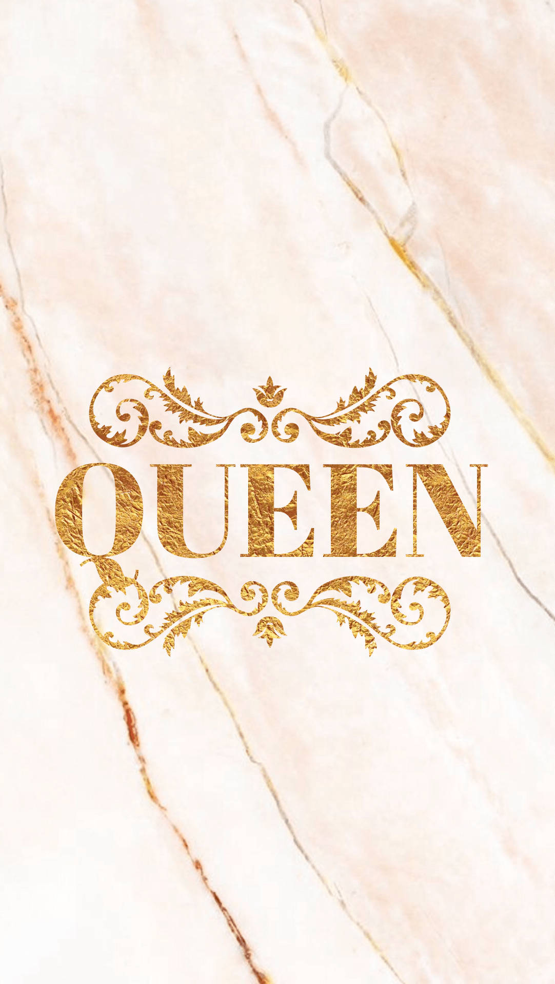 Elegant 'queen' In Marble Pink Background