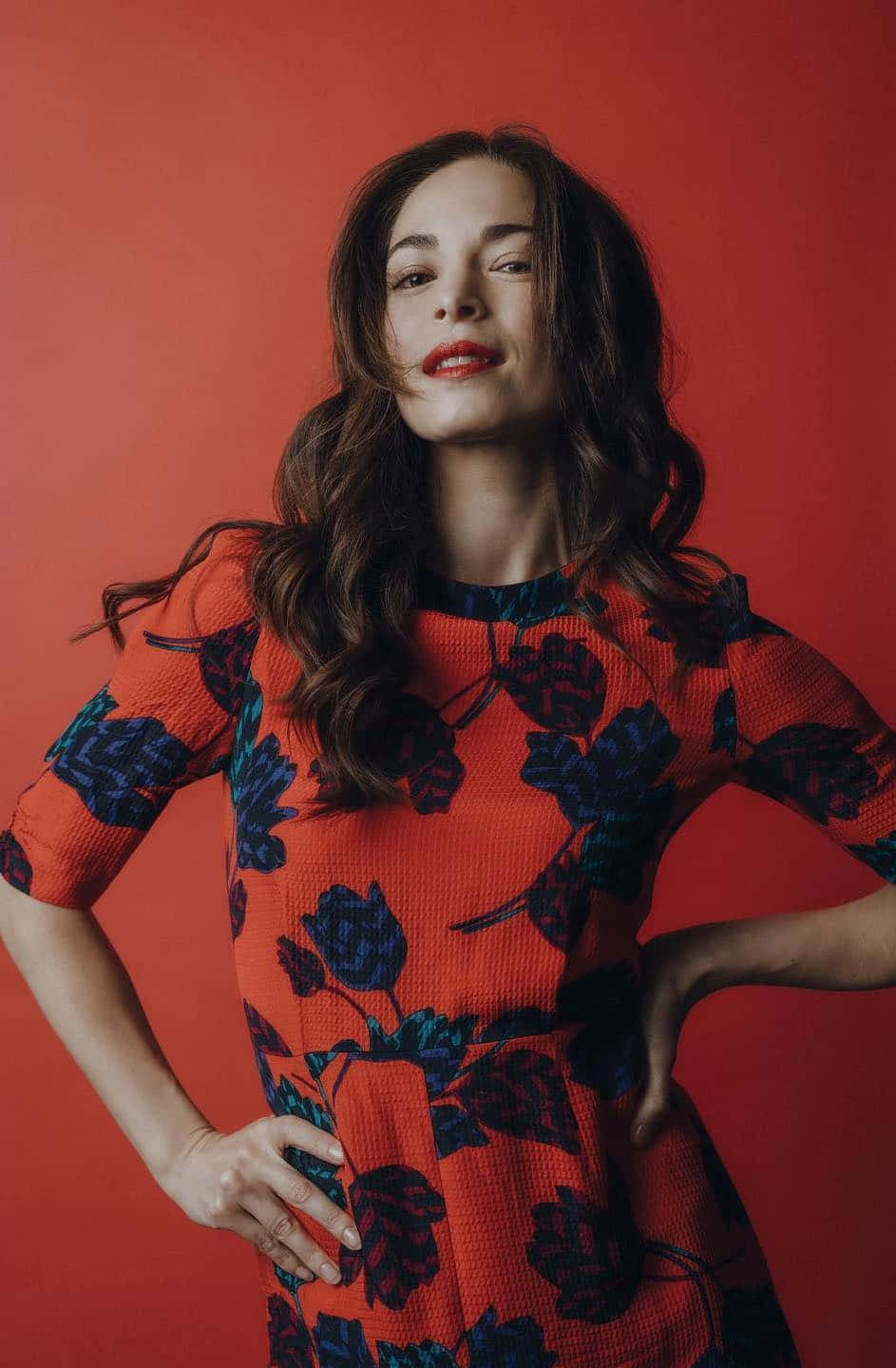 Elegant Red Backdrop Portrait