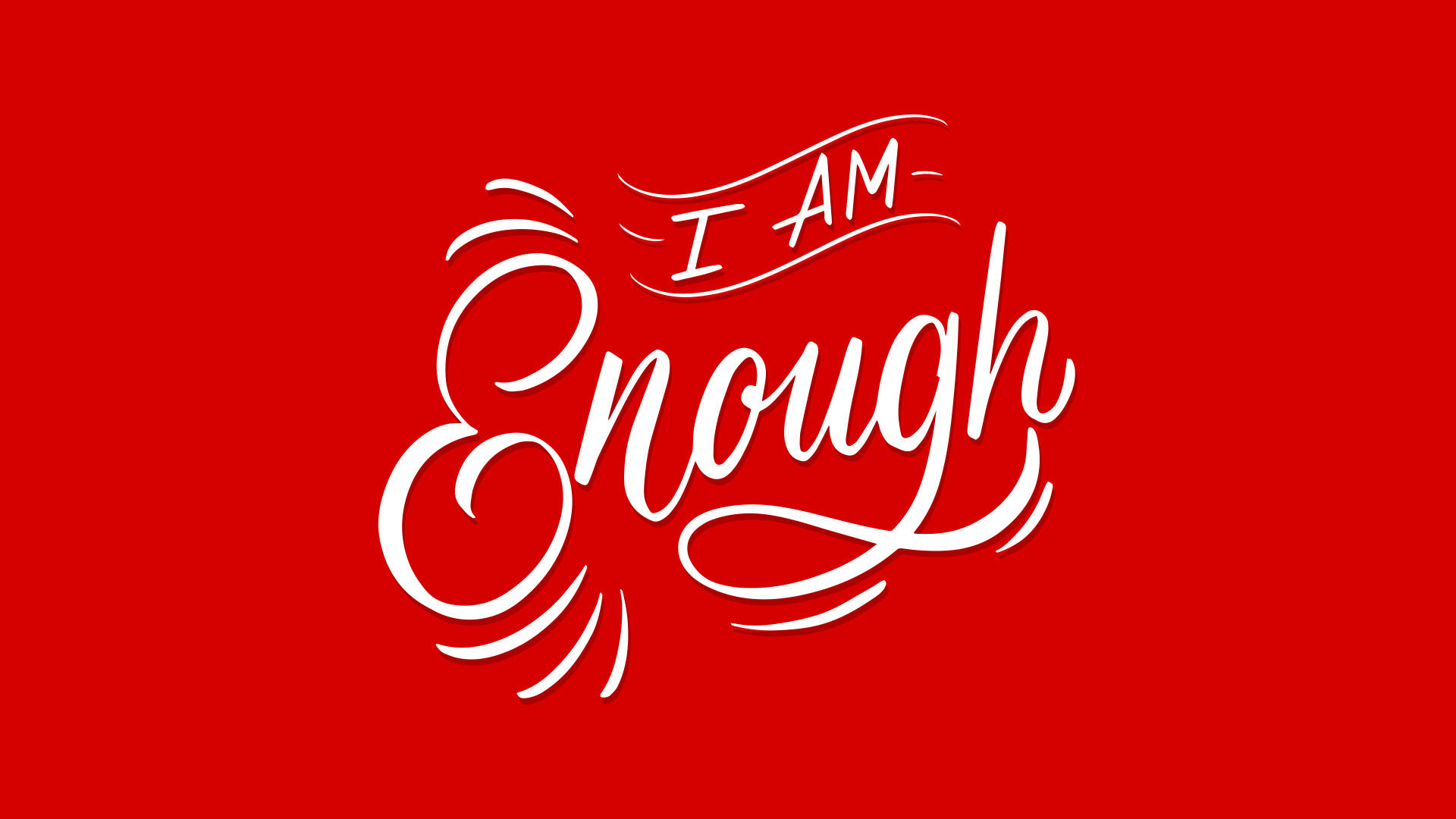 Elegant Red I Am Enough Quote Background