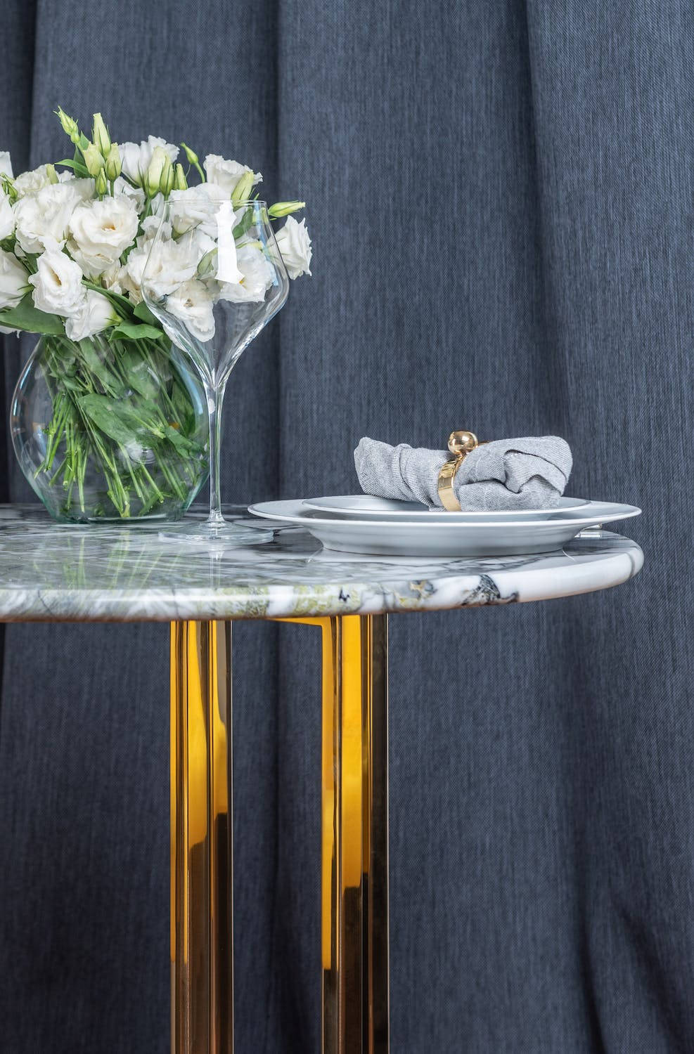 Elegant Rose Gold Marble Utensils Holding Modern Aesthetics Background