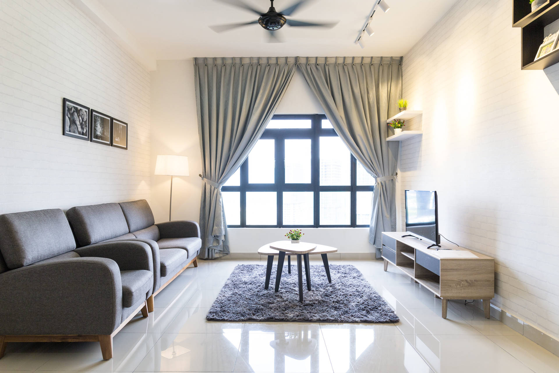 Elegant Simplicity: An Aesthetic White-themed Living Room