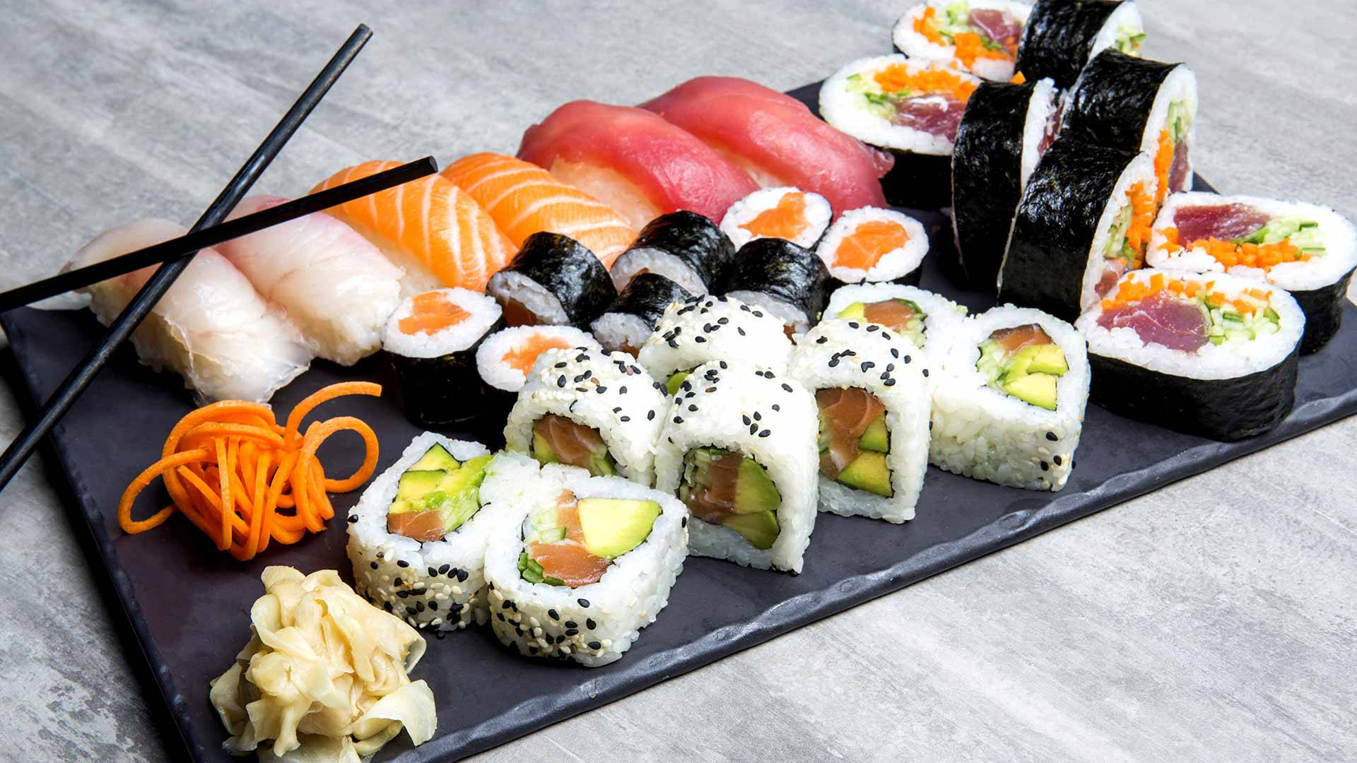 Elegant Sushi Plating Background